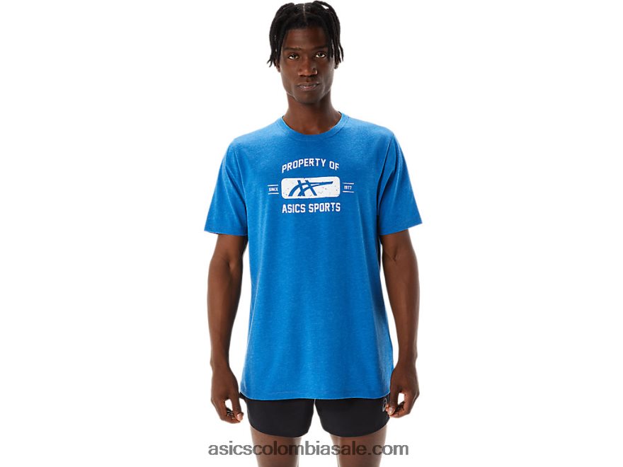 hombres Asics propiedad de manga corta de camiseta deportiva lago drive brezo 20X82N1231