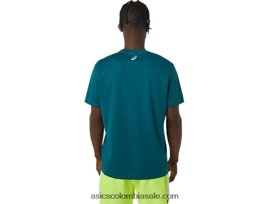 hombres Asics ready-set ii camiseta de manga corta pino terciopelo 20X82N1235
