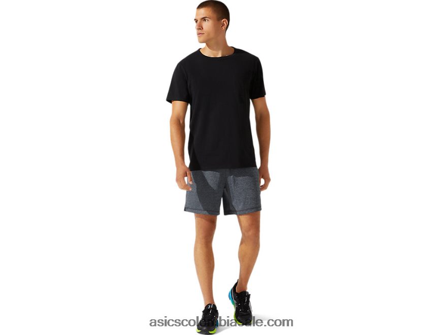 hombres Asics top de manga corta con bolsillo de parche rendimiento negro 20X82N1964