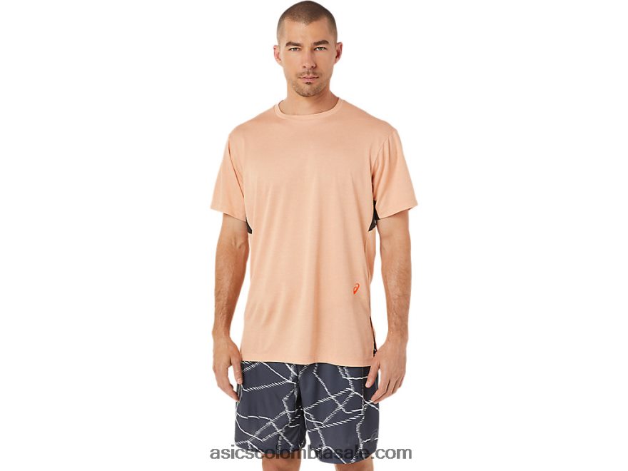 hombres Asics top de manga corta con estampado gel-cool brezo de dunas de verano 20X82N1452