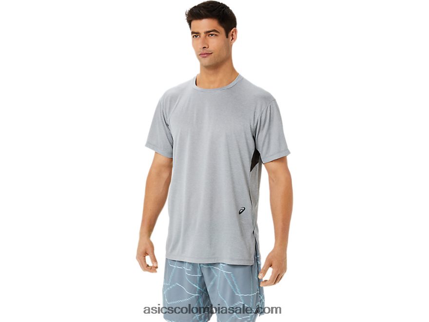 hombres Asics top de manga corta con estampado gel-cool brezo de yeso 20X82N1421