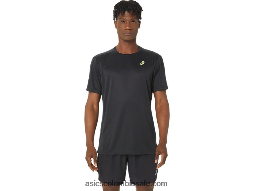 hombres Asics top de manga corta de malla lite-show rendimiento negro 20X82N120