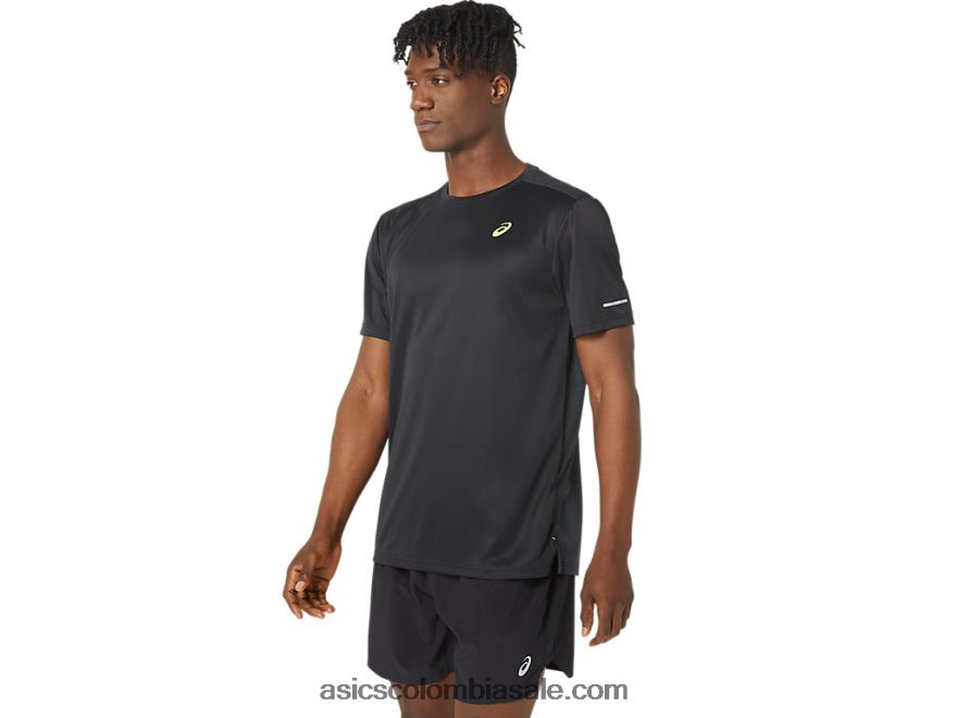 hombres Asics top de manga corta de malla lite-show rendimiento negro 20X82N120