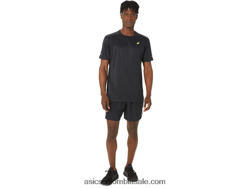 hombres Asics top de manga corta de malla lite-show rendimiento negro 20X82N120