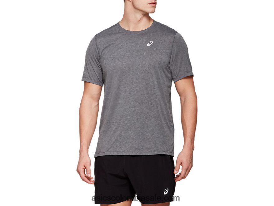 hombres Asics top de manga corta dorai brezo gris oscuro 20X82N2122