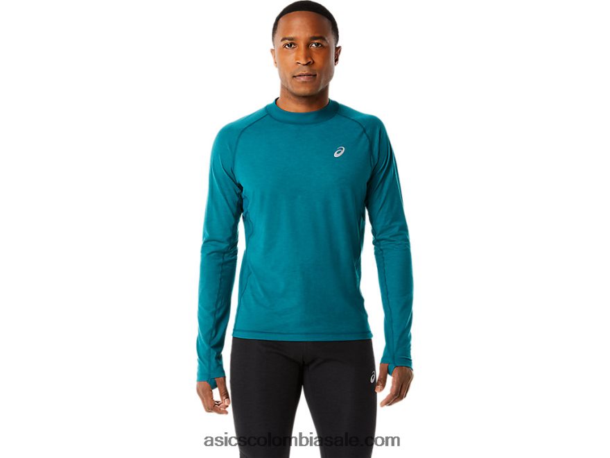 hombres Asics top de manga larga de invierno pino terciopelo 20X82N854