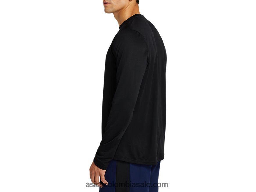 hombres Asics top de manga larga rendimiento negro 20X82N2087