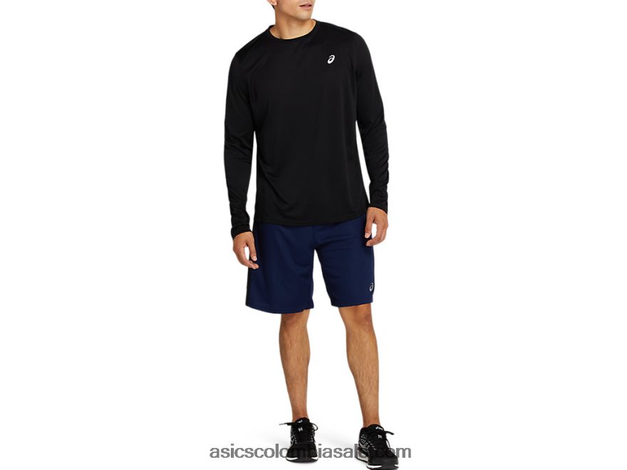 hombres Asics top de manga larga rendimiento negro 20X82N2087