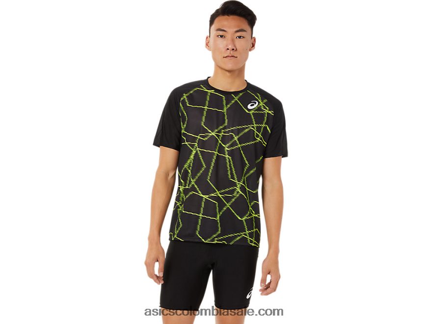 hombres Asics top ligero de manga corta rendimiento negro 20X82N1444