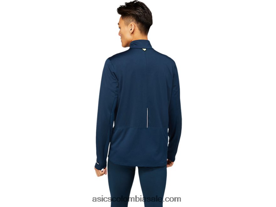 hombres Asics top lite-show winter con 1/2 cremallera azul francés 20X82N1649
