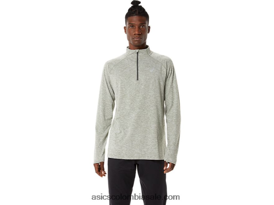 hombres Asics tren sana 1/2 zip brezo verde liquen 20X82N1477