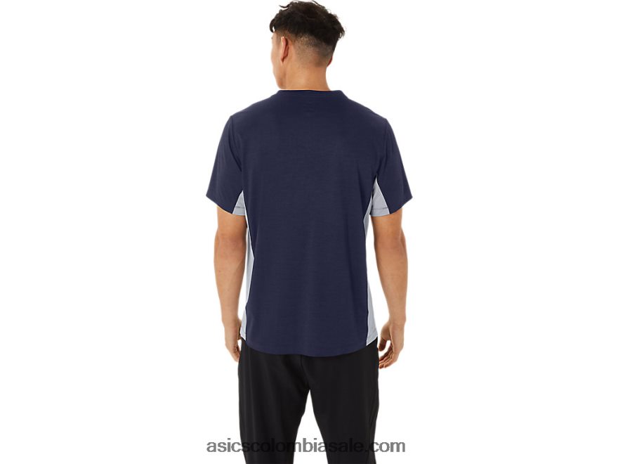 hombres Asics tren sana manga corta chaquetón/hoja de roca 20X82N227