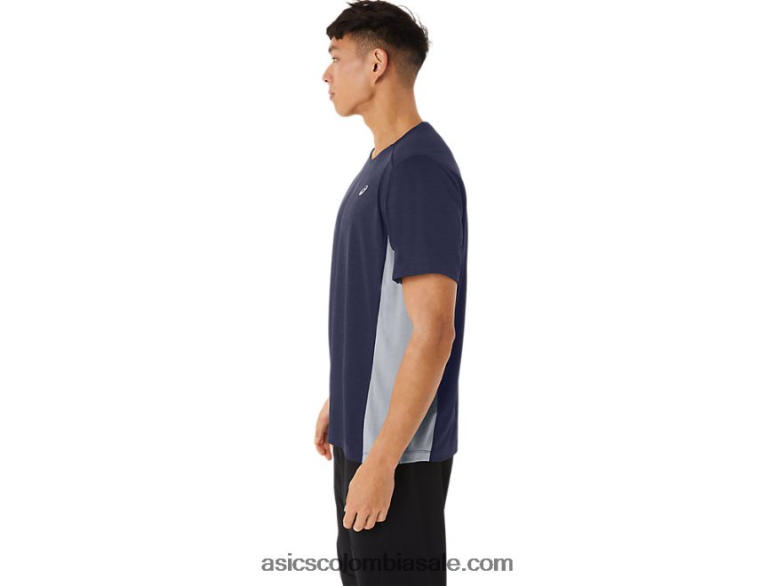 hombres Asics tren sana manga corta chaquetón/hoja de roca 20X82N227