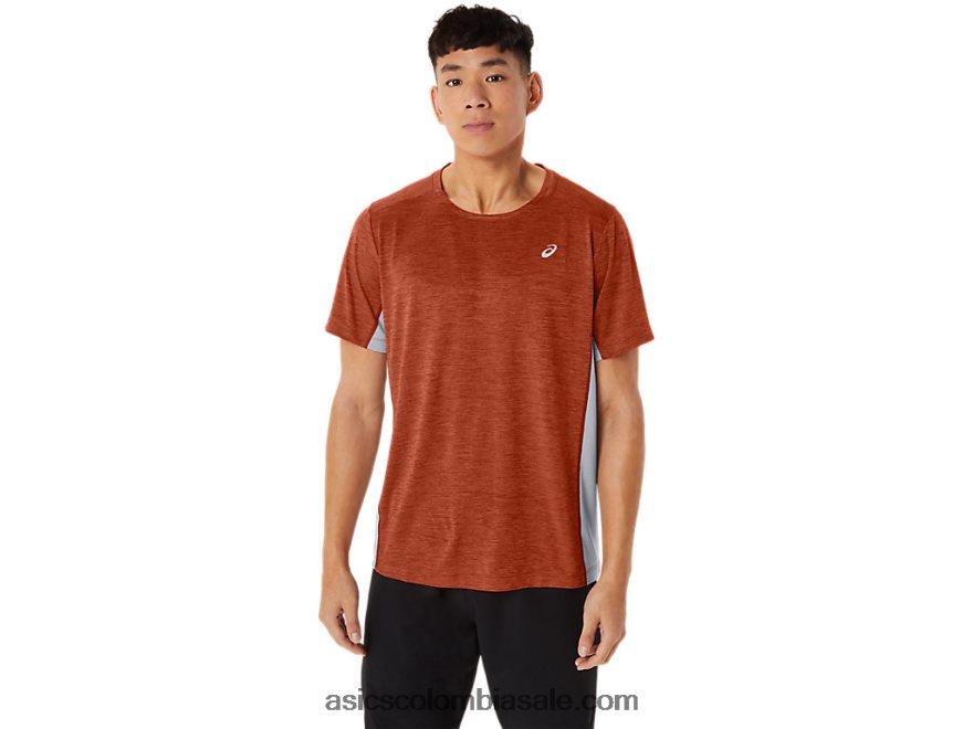 hombres Asics tren sana manga corta latte de especias/hoja de roca 20X82N202