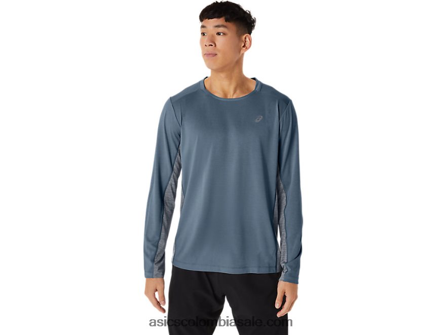 hombres Asics tren sana manga larga azul acero/chaquetón 20X82N200