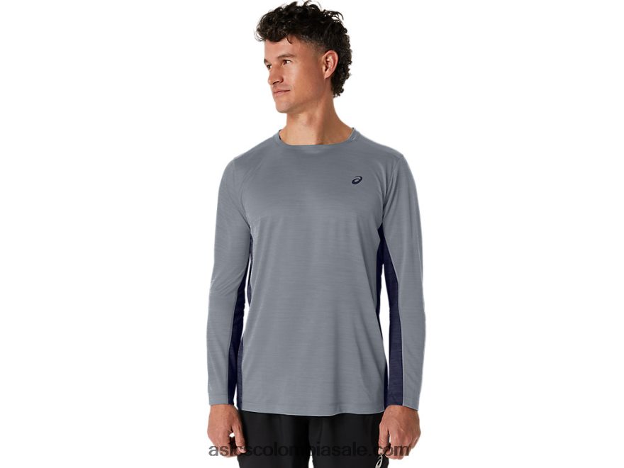 hombres Asics tren sana manga larga yeso/chaquetón 20X82N211