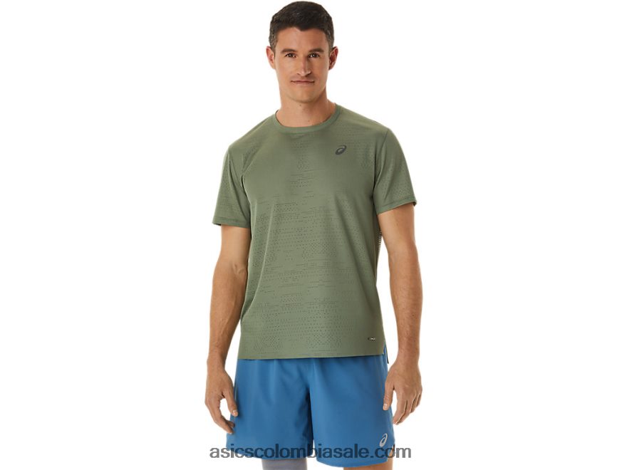hombres Asics ventilar actibreeze camiseta de manga corta liquen verde 20X82N1042