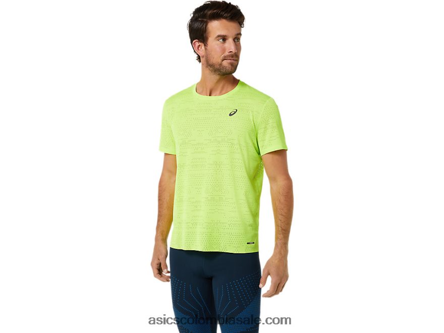 hombres Asics ventilar actibreeze camiseta de manga corta peligro verde 20X82N1392