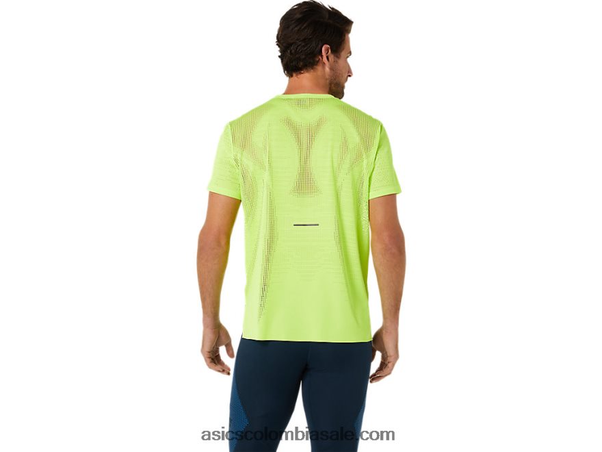 hombres Asics ventilar actibreeze camiseta de manga corta peligro verde 20X82N1392