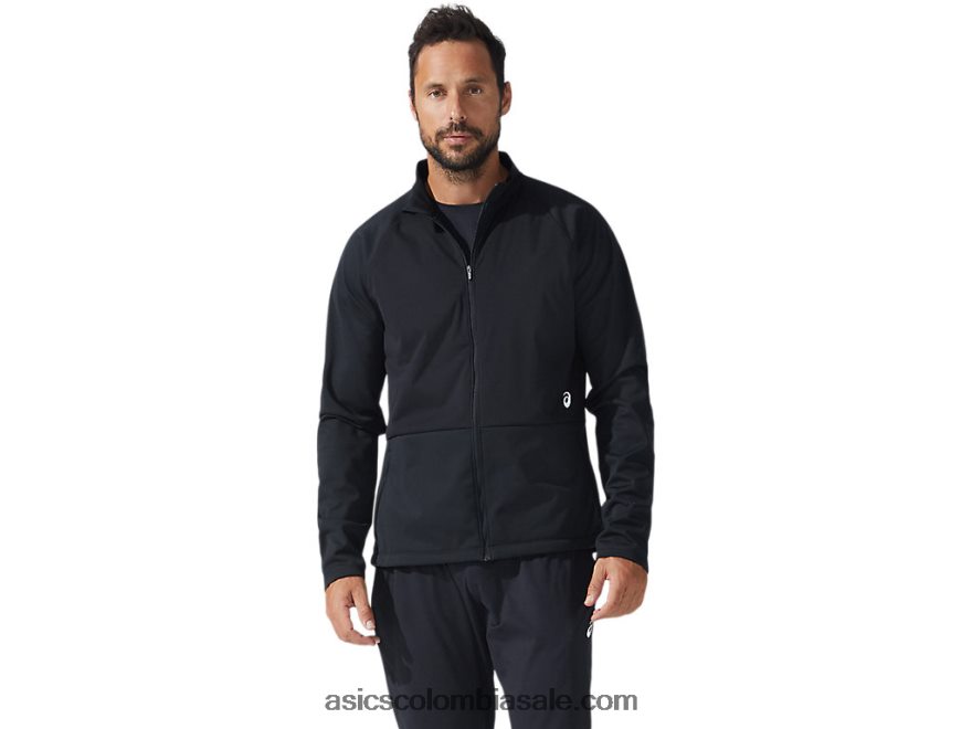 hombres Asics chaqueta con cremallera completa thermostorm rendimiento negro 20X82N1644