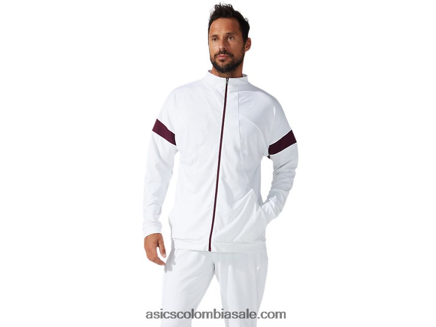 hombres Asics chaqueta de chándal blanco brillante/marte profundo 20X82N1785