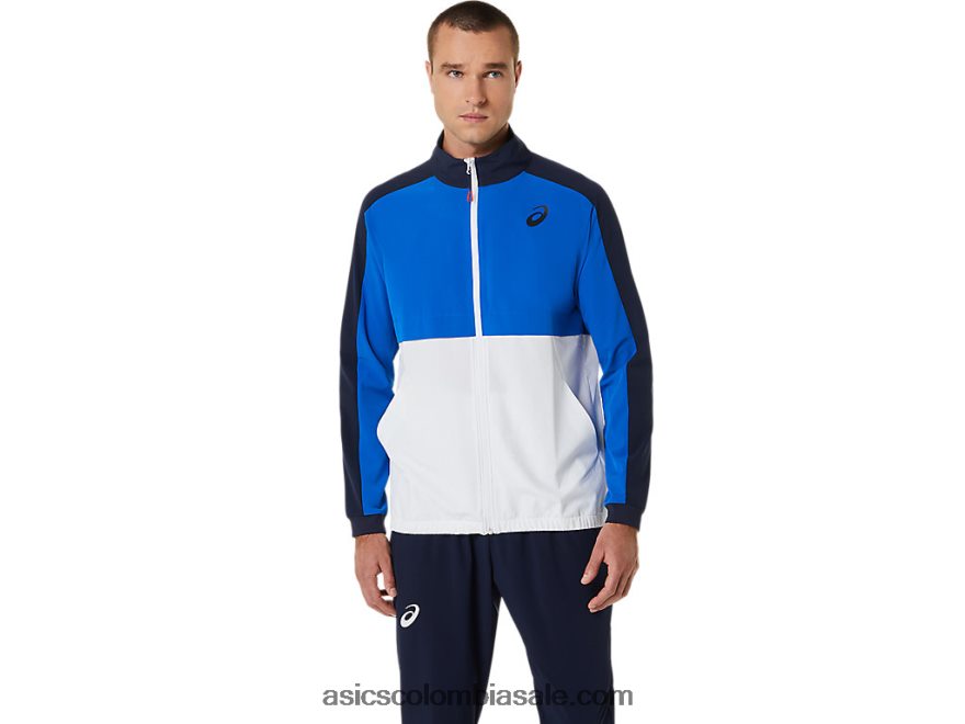 hombres Asics chaqueta de partido azul atún/medianoche 20X82N533