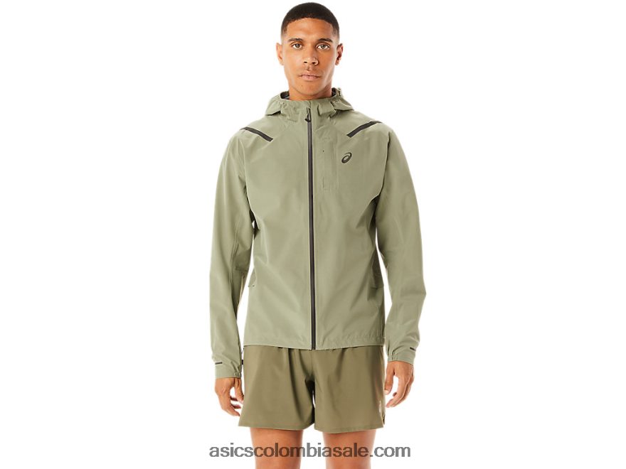 hombres Asics chaqueta impermeable 2.0 acelera liquen verde 20X82N1103