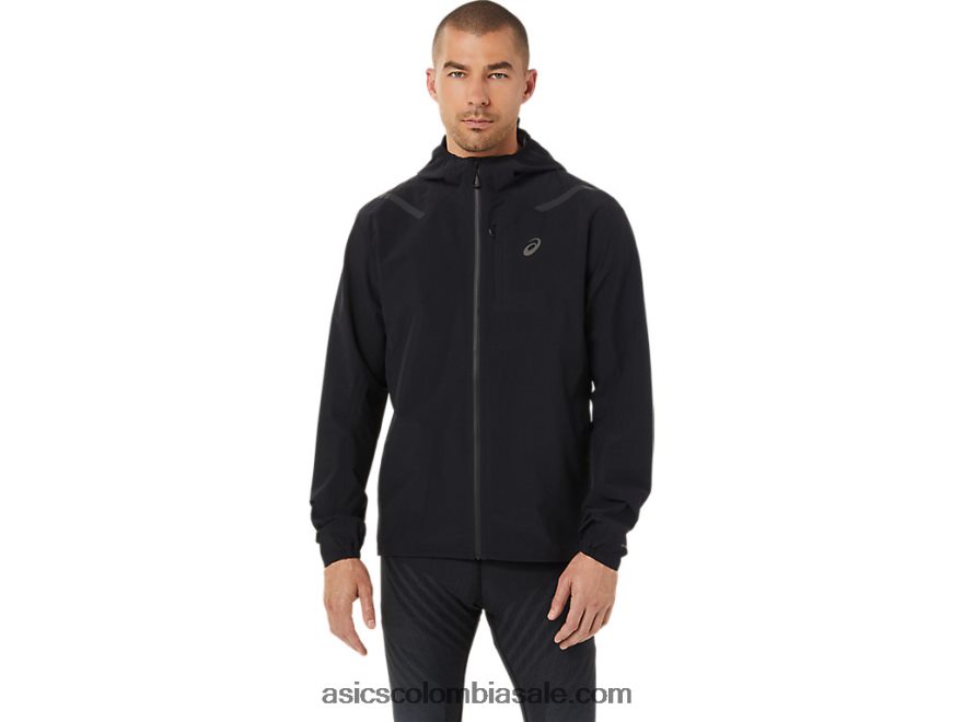 hombres Asics chaqueta impermeable 2.0 acelera rendimiento negro 20X82N1353