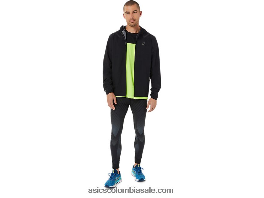 hombres Asics chaqueta impermeable 2.0 acelera rendimiento negro 20X82N1353