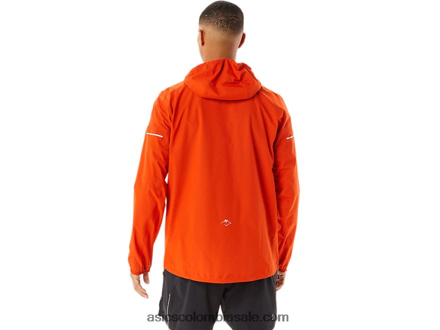 hombres Asics chaqueta impermeable fujitrail tomate cherry 20X82N1146