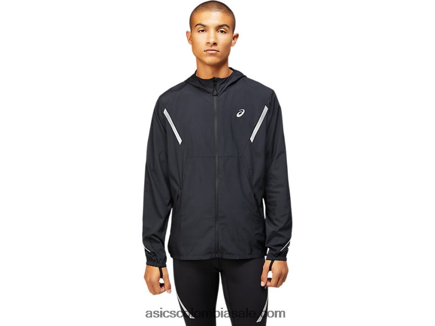 hombres Asics chaqueta lite-show sólida rendimiento negro 20X82N1670