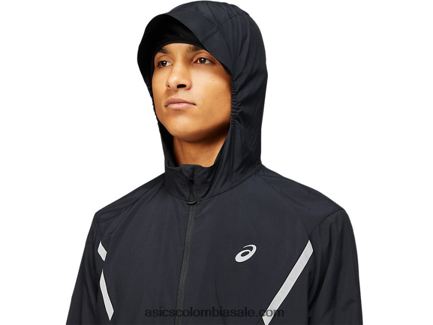 hombres Asics chaqueta lite-show sólida rendimiento negro 20X82N1670