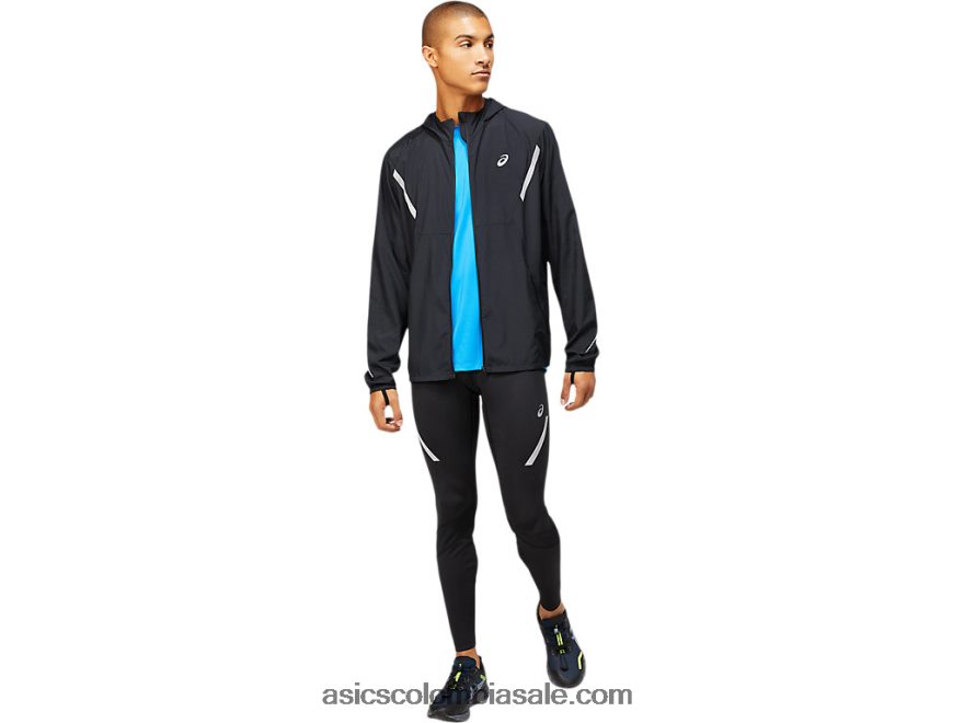 hombres Asics chaqueta lite-show sólida rendimiento negro 20X82N1670