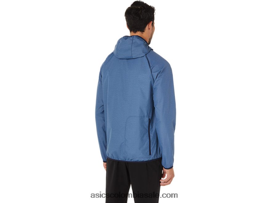 hombres Asics chaqueta plegable azul tormenta jaspeado/peacoat 20X82N1829