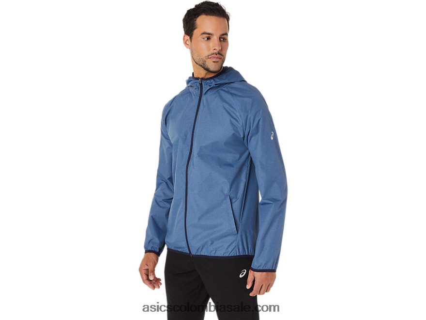 hombres Asics chaqueta plegable azul tormenta jaspeado/peacoat 20X82N1829