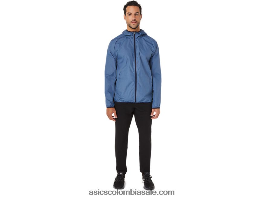 hombres Asics chaqueta plegable azul tormenta jaspeado/peacoat 20X82N1829