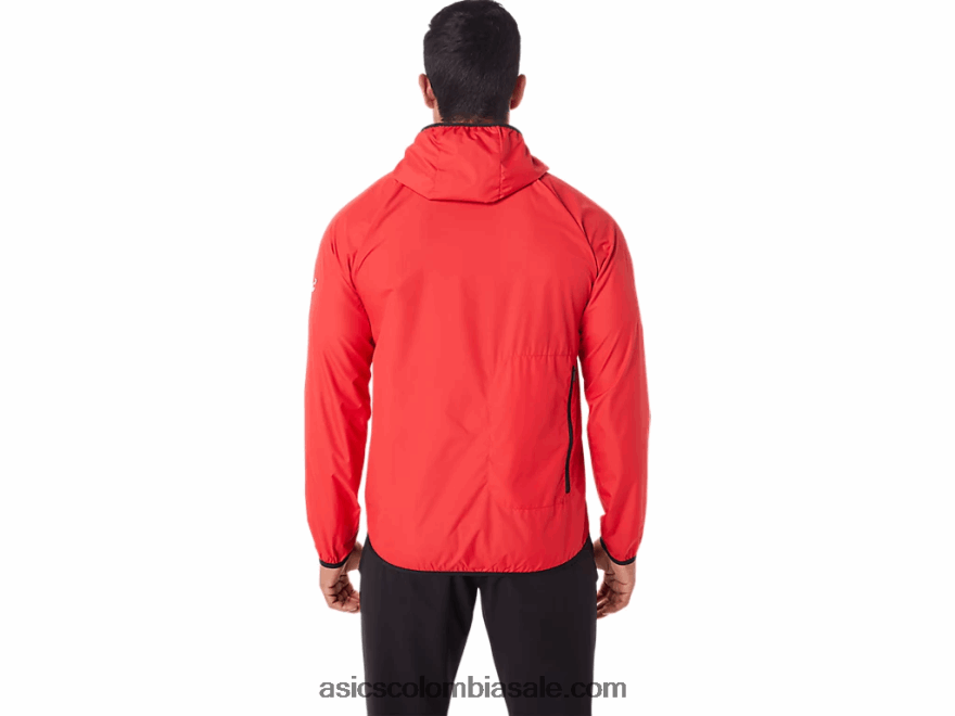 hombres Asics chaqueta plegable rojo eléctrico/negro 20X82N1822