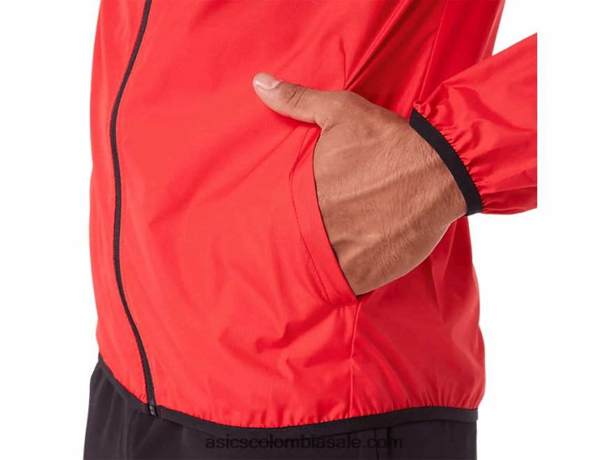hombres Asics chaqueta plegable rojo eléctrico/negro 20X82N1822