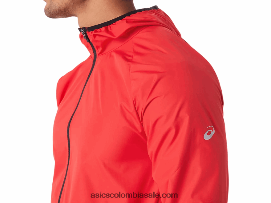 hombres Asics chaqueta plegable rojo eléctrico/negro 20X82N1822