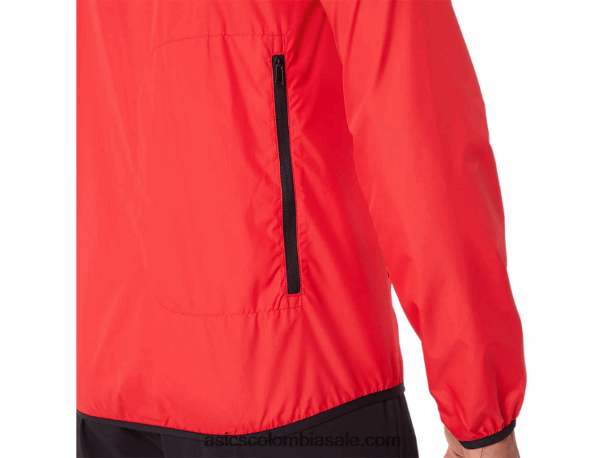 hombres Asics chaqueta plegable rojo eléctrico/negro 20X82N1822