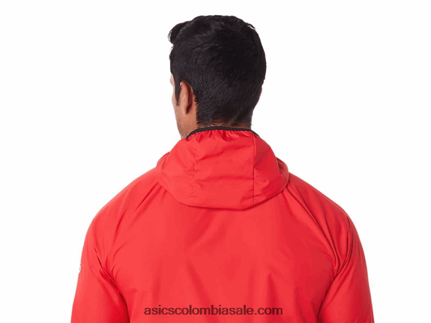 hombres Asics chaqueta plegable rojo eléctrico/negro 20X82N1822