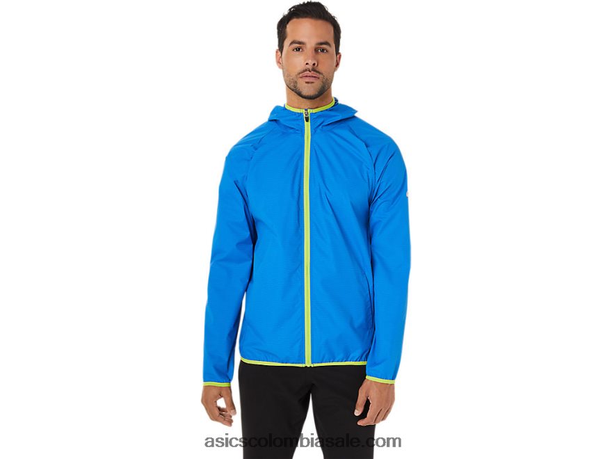 hombres Asics chaqueta plegable tinte espacial azul eléctrico/ralladura de lima 20X82N1712