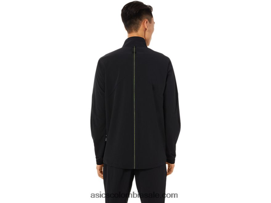 hombres Asics chaqueta tejida elástica rendimiento negro 20X82N1450