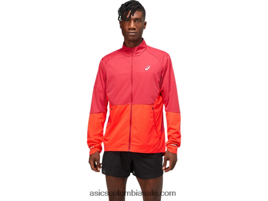 hombres Asics ventilar la chaqueta burdeos/rojo eléctrico 20X82N1783