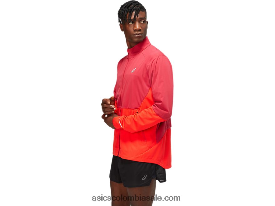 hombres Asics ventilar la chaqueta burdeos/rojo eléctrico 20X82N1783