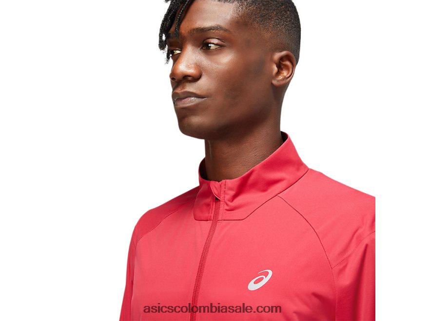 hombres Asics ventilar la chaqueta burdeos/rojo eléctrico 20X82N1783