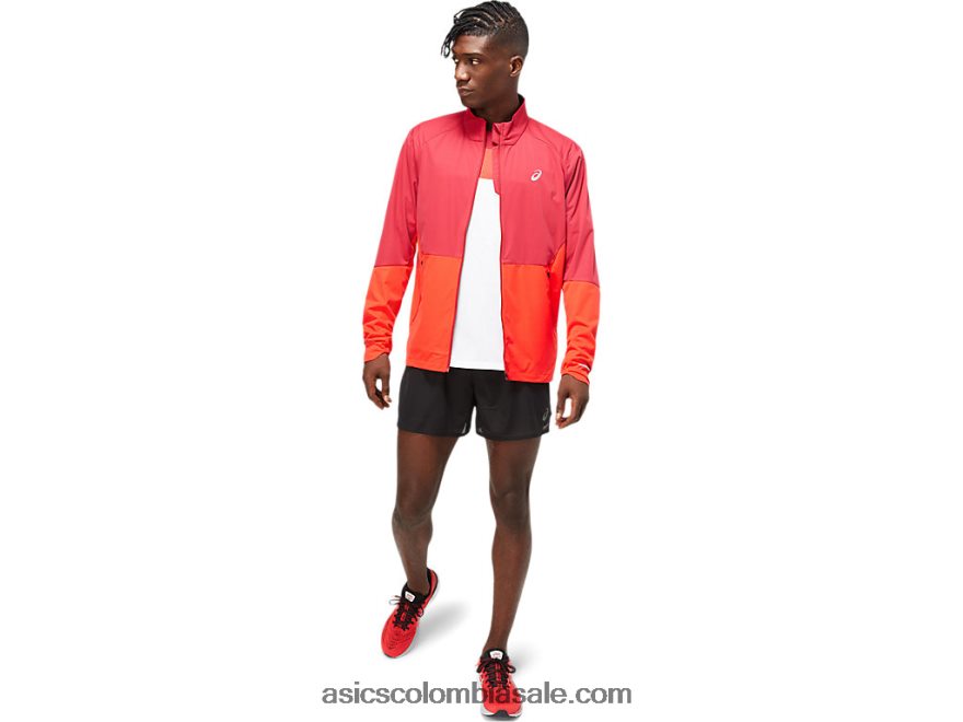hombres Asics ventilar la chaqueta burdeos/rojo eléctrico 20X82N1783