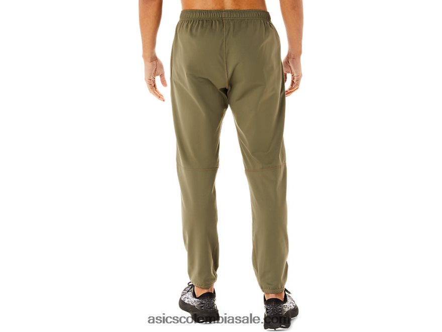 hombres Asics pantalones de punto cepillado manto verde 20X82N746