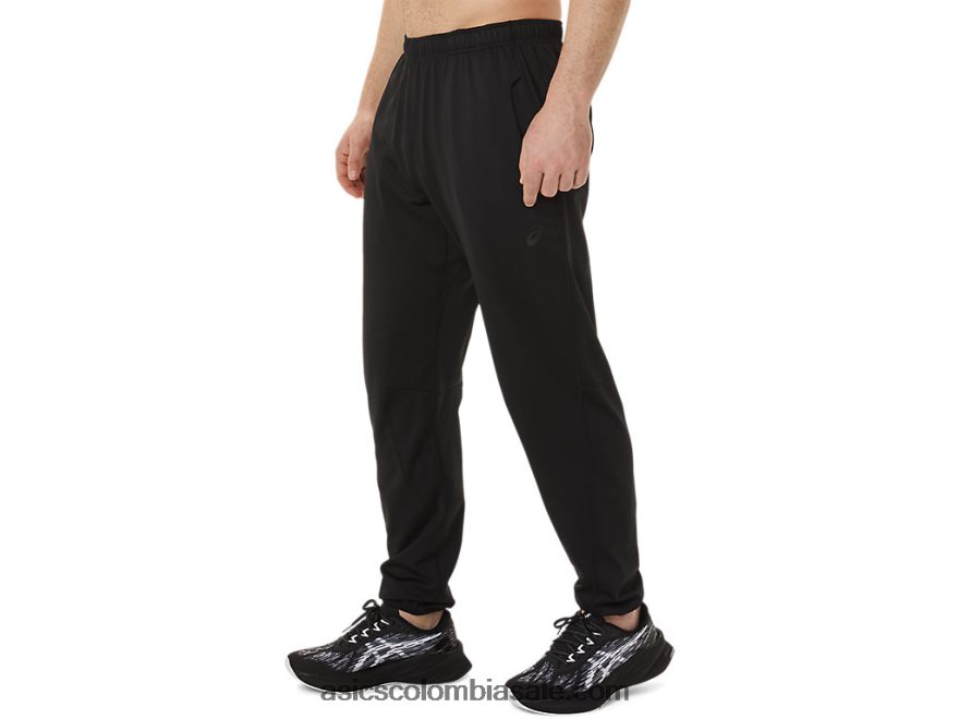 hombres Asics pantalones de punto cepillado rendimiento negro 20X82N750