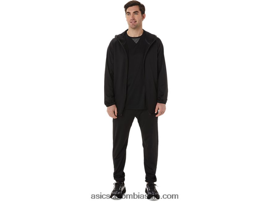hombres Asics pantalones de punto cepillado rendimiento negro 20X82N750